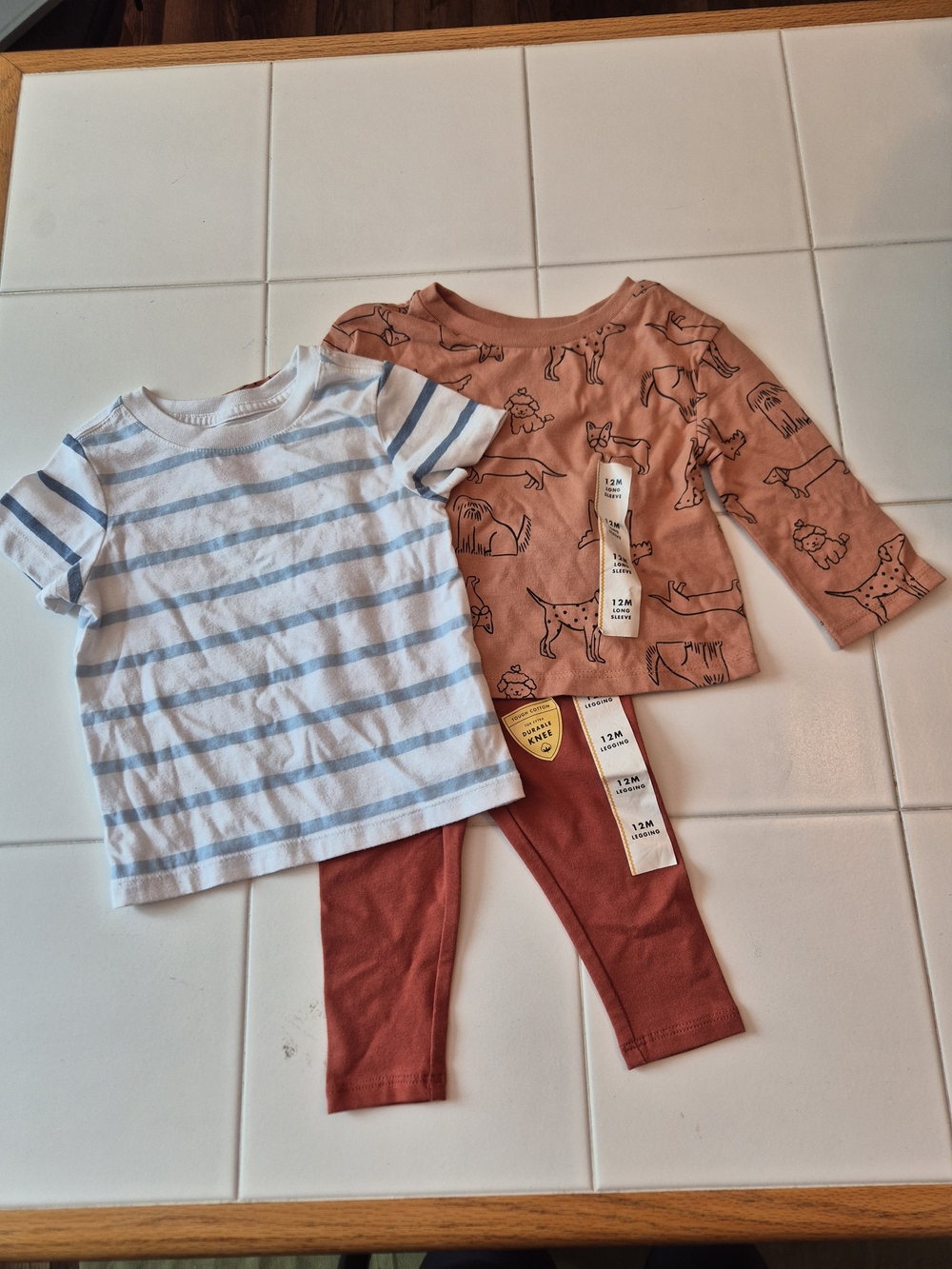 Cat & Jack 12M 3-Piece Set NWOT | Long Sleeve + Tee + Pant Leggings